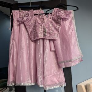 Elegant Lavender Lehenga Choli Dupatta Set